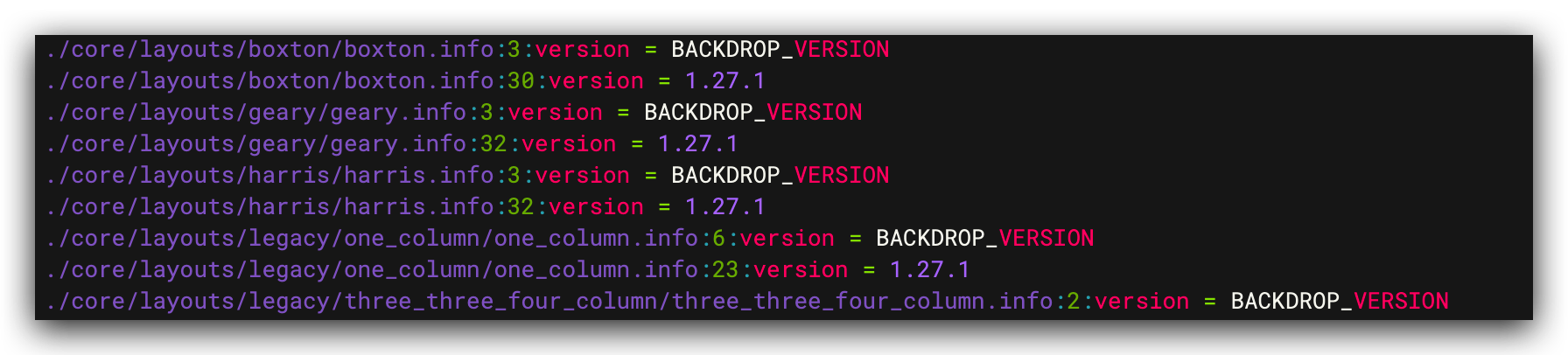 查找 Backdrop 版本信息