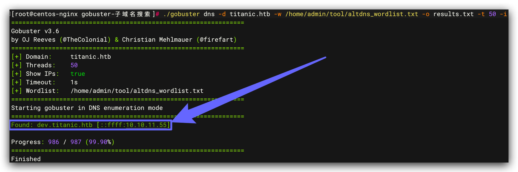 Gobuster发现子域名